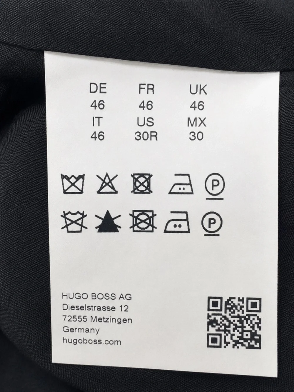 HUGO Hugo Boss Men’s Black 100% Virgin Wool Slim Fit Dress Pants 30R EU 46